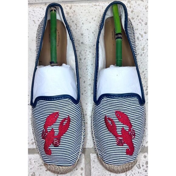 G.H. Bass & Co. Jenna Critter Lobster Crawfish Flats Red Blue Espadrilles Sz 9 - Picture 1 of 10
